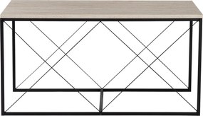 Coffee Table Set Defne - Black, Travertine Travertine Black