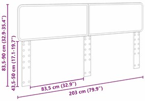 vidaXL Κεφαλάρι Καφέ δρυς 200 cm Επεξεργασμένο ξύλο