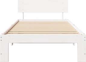 vidaXL Σκελετός Κρεβατιού Λευκό 100 x 200 cm Στερεά ξυλεία πεύκου