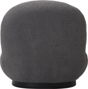 Πολυθρόνα Rosalie μπουκλέ ύφασμα σε ανθρακί απόχρωση με μαύρη βάση 85x82x77εκ 85x82x77 εκ.