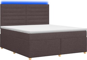 vidaXL Κρεβάτι box spring με στρώμα Σκούρο Καφέ 140 x 200 cm Ύφασμα