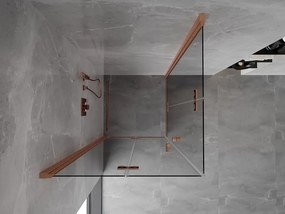 Mexen Mist-F Διπλή πτυσσόμενη καμπίνα ντους 80 x 80 cm, διάφανη, βουρτσισμένος
