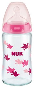 Μπιμπερό Γυάλινο Σιλικόνης First Choice Plus 10745124 Temperature Control 240ml 0-6 Μηνών Pink Nuk 240ml Glass,Silicon