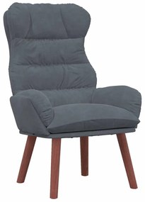 vidaXL Χαλαρωτική Πολυθρόνα Σκούρο γκρι 69 x 74 x 93 εκ. Βελούδο