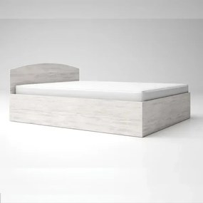 Κρεβάτι διπλό ZOE με αποθηκευτικό χώρο και στρώμα 160x200cm, Oak Blanco 205x65x164cm-GRA307