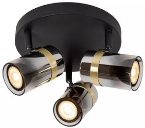 Φωτιστικό Οροφής Lucide 57900-13-65 UPTON Φυμέ (Smoke)|Μαύρο Ματ (Black Mat)