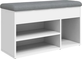 vidaXL Πάγκος Παπουτσιών Λευκό 82 x 32 x 45,5 εκ. από Τεχνητό Ξύλο