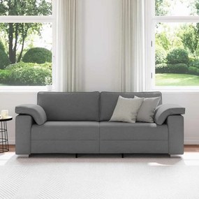 vidaXL Καναπές με μαξιλάρι Σκούρο γκρι 219 x 77 x 82 εκ ύφασμα