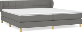 vidaXL Κρεβάτι Boxspring με Στρώμα Σκούρο Γκρι 200x200 εκ. Υφασμάτινο