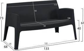 ΣΕΤ ΣΑΛΟΝΙ ΕΞ.ΧΩΡΟΥ 4ΤΜΧ SLEEK HM21268.02 ΜΑΥΡΟ ΠΟΛΥΠΡΟΠΥΛΕΝΙΟ