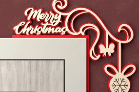 Σετ των 2 Intra απο ξύλο plywood 3mm-4mm πάχος Χριστουγεννιάτικες γωνίες πόρτας | Πινακίδα πόρτας | CNC Δίασταση 15x15 cm INTRAFABR-107424377