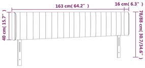 Κεφαλάρι με Πτερύγια Ροζ 163x16x78/88 εκ. Βελούδινο 3119065