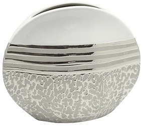 Βάζο ArteLibre Λευκό/Ασημί Κεραμικό 8x24.5x21cm-05160356