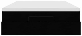 vidaXL Οθωμανικό κρεβάτι με στρώμα Μαύρο 140x190cm Ύφασμα