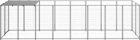 vidaXL Σπιτάκι Σκύλου Ασημί 4,84 m² Ατσάλινο