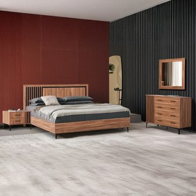 ΣΕΤ ΚΡΕΒΑΤΟΚΑΜΑΡΑΣ 4ΤΜΧ HARRY HM21115 ΜΕΛΑΜΙΝΗ ΣΕ ΦΥΣΙΚΟ ΞΥΛΟΥ &amp; ΜΑΥΡΟ ΧΡΩΜΑ