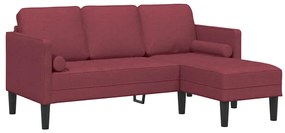 vidaXL Σετ Καναπέ Μπορντό 173 x 131 x 67 εκ ύφασμα