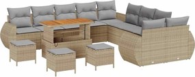 vidaXL Σετ Καναπέ Κήπου 14 pcs Μπεζ συνθετικό ρατάν