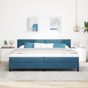 vidaXL Κουβέρτα με Στρώμα Σκούρο Μπλε 200x200 εκ. Βελούδινη