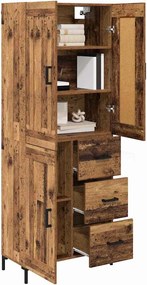 vidaXL Highboard με συρτάρι 2 pcs Παλιό Ξύλο Επεξεργασμένο ξύλο