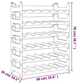 vidaXL Ραφιέρα Κρασιών Στοιβαζόμενη για 36 Μπουκάλια από Πολυπρ/λένιο