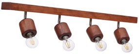 Φωτιστικό Οροφής - Σποτ 534LUN5939 65x18cm 4xE27 40W Walnut Opviq