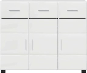 vidaXL Πλαϊνό γραφείο FLORIN 88,5 x 30,5 x 73 εκ Υψηλής γυαλάδας λευκό