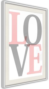 Αφίσα - Grey-Pink Love - 20x30 - Χρυσό - Με πασπαρτού