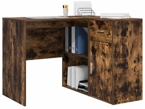 vidaXL Γωνιακό γραφείο με συρτάρι 2 pcs Καπνιστό Δρύς 102 x 50 x 75 εκ
