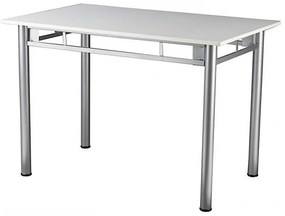 Τραπέζι μεταλλικό σε χρώμα ασημί/λευκό 110x70x78 594-00095