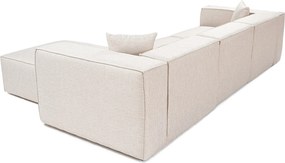 Corner Sofa Lora (L1-O1-1R-POUFFE ) - Light Brown Light Brown