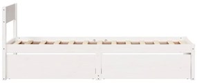 vidaXL Σκελετός Κρεβ. Χωρίς Στρώμα Λευκό 90x200 εκ Μασίφ Πεύκο