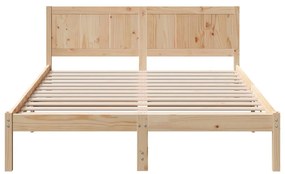 vidaXL Σκελετός Κρεβατιού Καφέ 140 x 200 cm Μασίφ ξύλο πεύκου