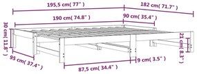 Καναπές Κρεβάτι Συρόμενος 2x(90x190) εκ. Μασίφ Ξύλο Πεύκου - Καφέ