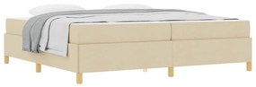 vidaXL Κρεβάτι με ελατήρια Λευκό και Κρέμα 200 x 200 cm ύφασμα