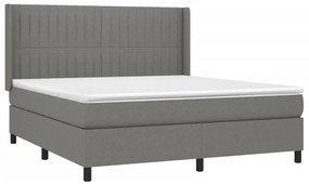 ΚΡΕΒΑΤΙ BOXSPRING ΜΕ ΣΤΡΩΜΑ &amp; LED ΣΚ.ΓΚΡΙ 160X200 ΕΚ ΥΦΑΣΜΑΤΙΝΟ 3138486