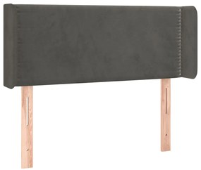 vidaXL Κεφαλάρι Κρεβατιού LED Σκούρο Γκρι 93x16x78/88 εκ. Βελούδινο