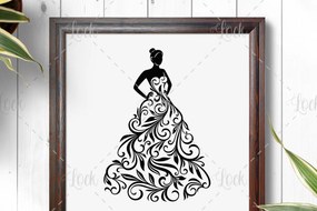 Σετ των 2 Intra απο ξύλο plywood 3mm-4mm πάχος - Ζευγάρι Γάμος , Γυναίκα με φόρεμα Δίασταση 30x20 cm INTRAFABR-12793130