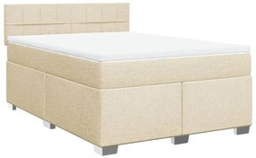 Κρεβάτι Boxspring με Στρώμα Κρεμ 160x200 εκ. Υφασμάτινο 3288244