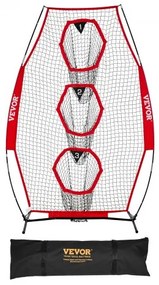 VEVOR 203.2 x 101.6mm Football Trainer Throwing Net, Training Throwing Target Practice Net with 3 Target Pockets, Knotless Net Includes Bow Frame and Portable Carry Case, Improve QB Throwing Accuracy