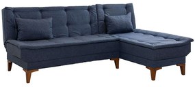 Καναπές - Κρεβάτι Γωνιακός Santo 867UNQ1664 225x85x86cm Dark Blue