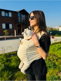 Stewehome Ελαστικός μάρσιπος αγκαλιάς από βαμβακερό ύφασμα με τσέπη για μωρά Μπεζ