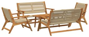 vidaXL Κήπου Καρέκλες με Τραπέζι 5 pcs Μπεζ 90 x 45 x 40 cm