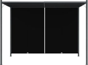 vidaXL Πέργκολα Κήπου Ανθρακί 3 x 3 μ. με Πτυσσόμενη Οροφή