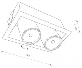 Σποτ Φωτιστικό Οροφής Χωνευτό 2xGU10 10W IP20 Eye Mod Nowodvorski 8938 Λευκό