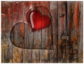 Φωτοταπετσαρία - Heart on wooden background 350x270