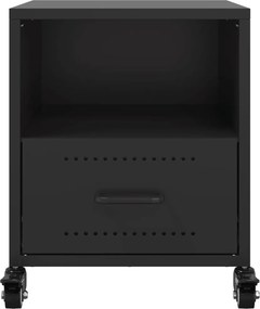 vidaXL Κομοδίνα 2 τεμ. Μαύρο 36x39x43,5 εκ. από Χάλυβα