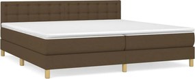vidaXL Κρεβάτι Boxspring με Στρώμα Σκούρο Καφέ 200x200 εκ. Υφασμάτινο