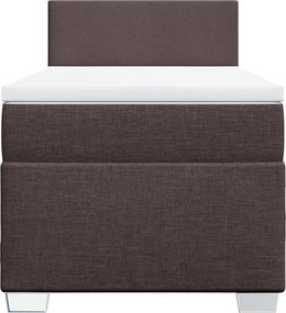 vidaXL Κρεβάτι Boxspring με Στρώμα Σκούρο Καφέ 80x200 εκ. Υφασμάτινο
