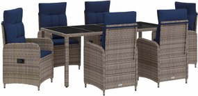 vidaXL Σετ Εξωτερικής Τραπέζης 7 pcs συνθετικό ρατάν